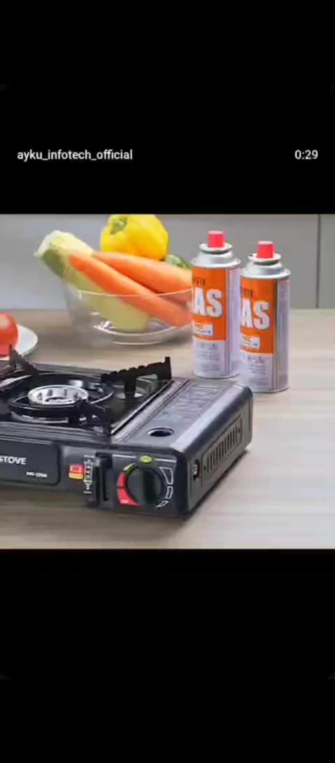 Camping Portable Gas Stove Use With Dual Mode LPG Cylinder And Butane Gas Can,gas Chulha For Outdoor Travel Stove, tracking (Black)