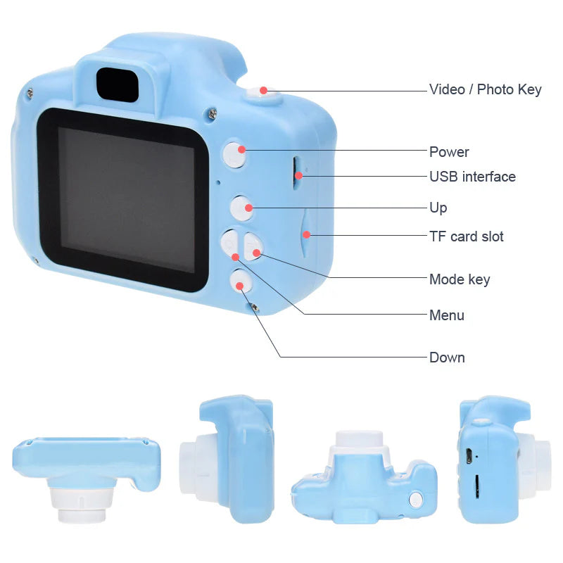 Mini HD Camera for Kids Take Picture, Take Video, Play Game, Watch Videos (Random Color)