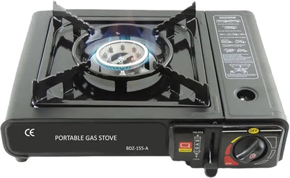 Camping Portable Gas Stove Use With Dual Mode LPG Cylinder And Butane Gas Can,gas Chulha For Outdoor Travel Stove, tracking (Black)