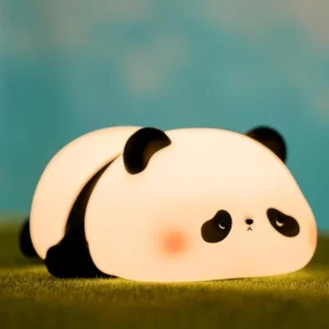 Lying Flat Panda Night Light,Cute Silicone Nursery Nightlight,Dimmable Led Panda Lamp,Light up for Kids Great Gift,