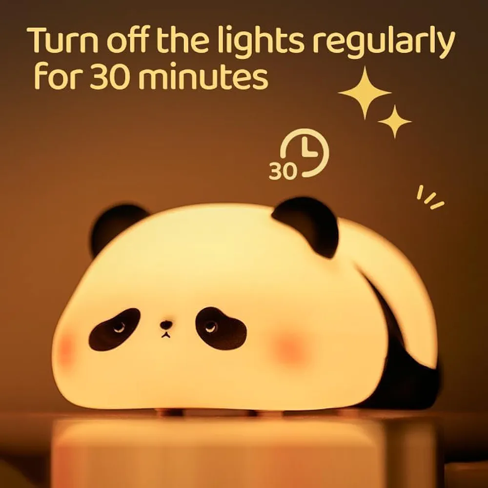 Lying Flat Panda Night Light,Cute Silicone Nursery Nightlight,Dimmable Led Panda Lamp,Light up for Kids Great Gift, - Image 3