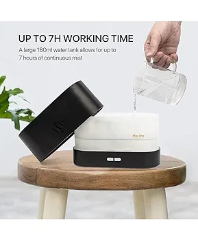 Plastic Flame Diffuser Humidifier-Auto Off 180Ml Essential Oil Diffuser-2 Modes Brightness Aroma Humidifier with Fire Flame Effect for Home, Office, Spa, Gym (Black) - Image 10