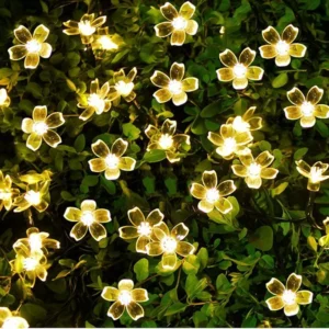 36 Flower LED Curtain String Lights – 12 Meter  Silicon Flower Fairy Lights (Warm White)